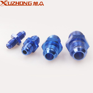 Conector de tubo de aceite de aluminio, adaptador roscado macho azul para modificación de automóviles, conectores para automóviles - Product Image 3