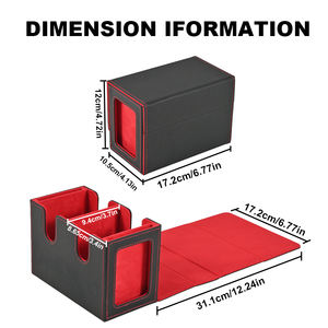 JUZI <span class=keywords><strong>2</strong></span> en 1 commandant de charge latérale en cuir Mtg avec porte-carte magnétique 35pt boîte de rangement de pont personnalisé Tcg Pokemoned Yugioh boîte de pont - Product Image 3