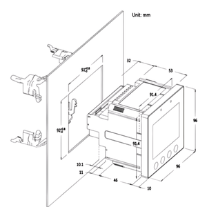 96*96Mm 0.2S Class Điện Phân Tích Chất Lượng Đồng Hồ Điện Bảng Điều Chỉnh Loại 3 Giai Đoạn Phân Tích Mạng <span class=keywords><strong>Ethernet</strong></span> Mét - Product Image 4