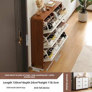 Tủ giày hiện đại tối giản bằng gỗ, nhiều tầng, có thể gấp gọn, giá để giày bằng gỗ, phòng khách - Product Image 6