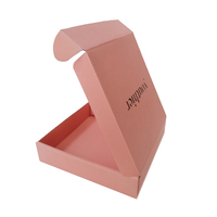 Boîte en carton ondulé rose avec logo personnalisé écologique, boîte en papier d'expédition avec insertion à l'intérieur, vente en gros