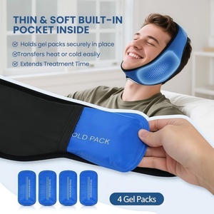 Compresa de hielo personalizada para mandíbula y cabeza, para cirugía oral, con 4 bolsas de gel frío/caliente para recuperación de extracción dental y TMJ - Product Image 4