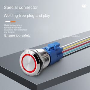 12/16/19/22 मिमी धातु बटन वाटरप्रूफ स्टेनलेस स्टील स्व-लॉकिंग फ्लैट हेड पावर स्विच चीन - Product Image 5