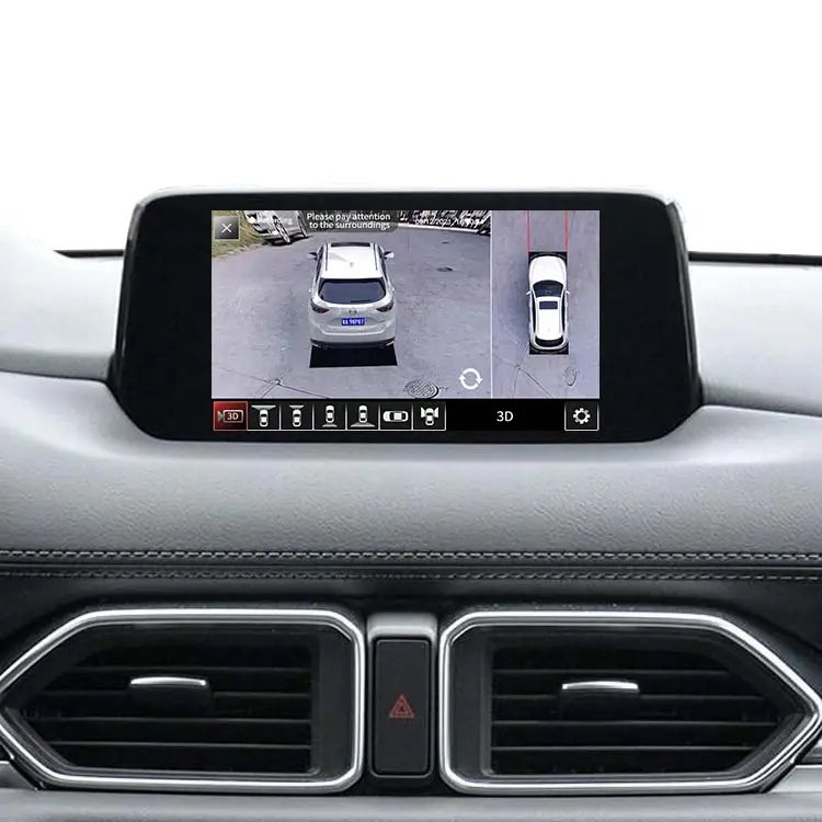 Sinjet 360 grados AHD vista panorámica de pájaro sistema de seguridad de estacionamiento salpicadero Cámara dispositivo de grabación 3D cámara de coche para mazda cx5