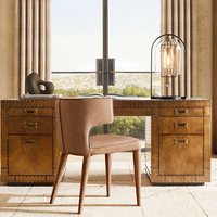 Fauteuil de salle à manger en cuir Wing avec structure tubulaire en acier poli, chaise rembourrée pour cuisine, salon et restaurant