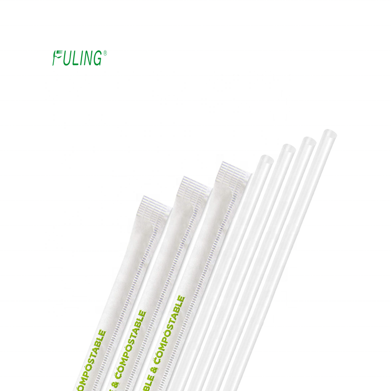 Пищевой биоразлагаемый прозрачный гигантский сок, одноразовые большие соломинки, биоразлагаемая пла, ПП, Боба, чай, пластиковая Питьевая соломинка