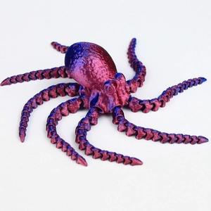 نماذج حيوانات الأخطبوط والحبار المطبوعة ثلاثية الأبعاد بالجملة قابلة للتخصيص، ألعاب بلاستيكية للأطفال مع مفاصل متحركة - Product Image 3