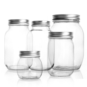 8 Oz Miệng Rộng Kín Thủy Tinh Lưu Trữ <span class=keywords><strong>Mason</strong></span> <span class=keywords><strong>Jar</strong></span> Với Kim Loại Chia Tops Nắp Cho Đồ Hộp Mật Ong Thực Phẩm Kẹo Đường Lưu Trữ - Product Image 4