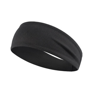 Breathable Pure Cotton Headband Wide Sports Running Sweatband Universal Fit Black - Product Image 1