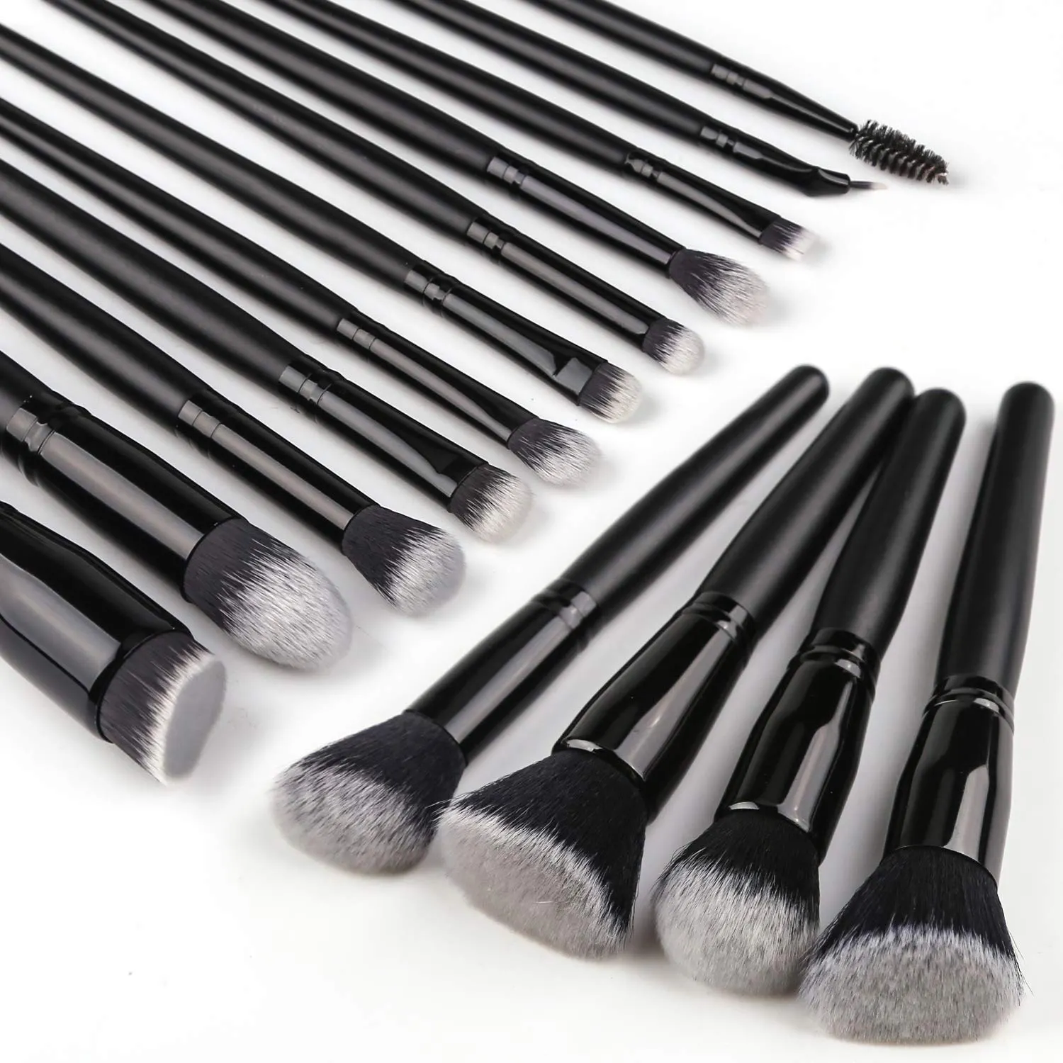 BUEYA 15 pieces para maquillaje de all black make up brushes Factory Direct Price Private Label Powder Blusher brush