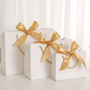 Custom Luxury Gold Foil Matte Embossed Laminated Paper <b>Bag</b> Logo <b>Large</b> Medium White <b>Gift</b> Sturdy Paper Clothing Store Shopping <b>Bag</b> - Product Image 1