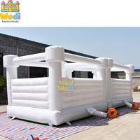 Brincolín Inflable para Bodas, Ecológico, Diseño de Columna Blanca de 4x4m, para Bodas de Lujo al Aire Libre