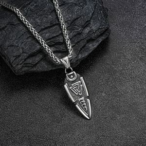 Collar con Colgante de Lanza Vikinga de Acero Inoxidable 316L, Joyería para Motociclistas, Collar con Colgante de Flecha Vikinga, Collar con Runa Triangular - Product Image 3