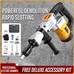 Martillo Demoledor Eléctrico 110V/220V SDS Plus, Herramienta Industrial para Demolición de Paredes con Accesorios - Product Image 3