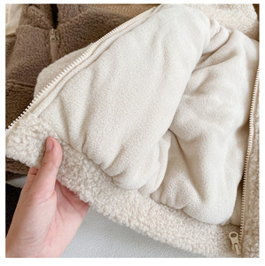 OEM inverno orso all'ingrosso neonate abbigliamento <span class=keywords><strong>pelliccia</strong></span> bambino bambini cappotti solido beige giacca outfit 301 - Product Image 6