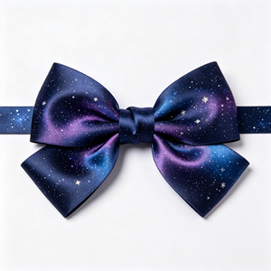 Lazo de Raso Elegante con Degradado de Nebulosa y Galaxia, Lazo Personalizado al por Mayor para Cajas de Regalo, Ropa, Decoración de Bodas y Peinados - Product Image 1