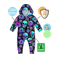 UPF50 + Blocs 98 UVA UVB Capuche de protection sans produits chimiques Barboteuse à capuche bébé doux en viscose de bambou