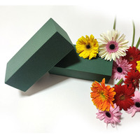 Busa Floral Basah Bentuk Persegi Panjang Huiya untuk Rangkaian Bunga Hari Valentine, Busa Plastik Seperti Asli untuk Penggunaan Dalam/Luar Ruangan Semua Musim