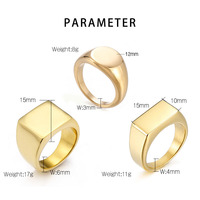 Großhandel Bulk Personal isierte Name Logo Schmuck Hip Hop Minimalist Geometric Edelstahl Custom Gravur Ring
