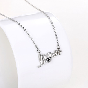 Collana alla Moda con Alfabeto, Cuore e Zampa d'Animale per Donne, Gioiello Regalo per Fidanzata - Product Image 5