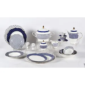 热卖陶瓷餐具套装餐具盘子碗杯和茶碟，用于派对婚礼之家