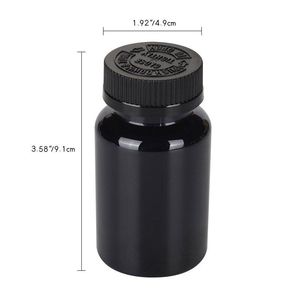 Bouteille ronde en plastique PET de 4 oz avec couvercle à rabat brun, bouteille ronde en plastique PET ambrée pour médicaments - Product Image 4