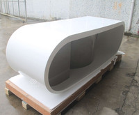 Bureau de direction ovale en acrylique massif blanc, 150 couleurs au choix, conception OEM