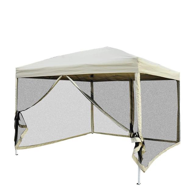 10' X 10' Easy Pop up Canopy Folding Screen House with Mesh Sidewalls