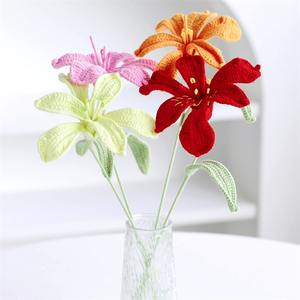 Flor de microganchillo fino, flor de ganchillo hecha a mano, flor de simulación de seis pétalos, flor tejida a mano con hilo de algodón - Product Image 4