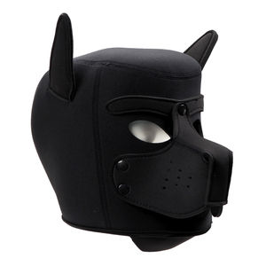 SM Restrian Dog Head Hood CBondage Leather Full Head Face Blinder Role Play Puppy Headgear MUQU MZ-005 Multi-Color - Product Image 5