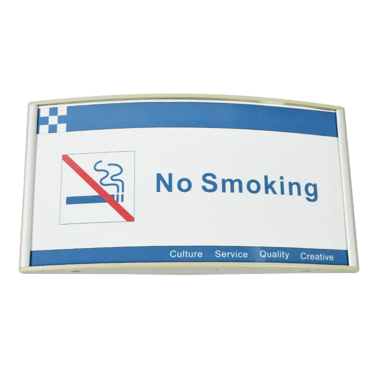 ORLANTO-Placa de nombre de puerta de oficina personalizada, señal reemplazable de aluminio, No fumar