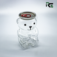 Gobelet en plastique PET transparent jetable en forme d'ours pour boissons froides, café et thé au lait – Vente en gros