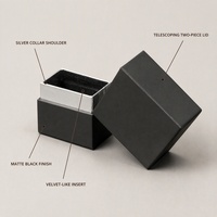 Boîte cadeau en papier rigide noir mat avec couvercle pour emballage cosmétique