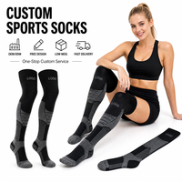 Chaussettes de compression pour hommes, chaussettes de sport en coton, chaussettes hautes pour l'entraînement, la course à pied, chaussettes énergétiques à séchage rapide, chaussettes personnalisées