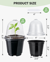 Pot Tanam Ramah Lingkungan PET 3,5 inci, 4 inci, 5 inci, Wadah Tanam, Pot Bibit, Pot Persemaian, Kubah Kelembapan, Propagator