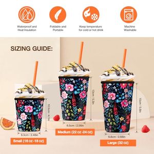 Manicotto in Neoprene Impermeabile Riutilizzabile per Bicchieri da Caffè da 16oz, 22oz, 32oz - Isolante, Portatile, Resistente al Calore e al Freddo - Product Image 2