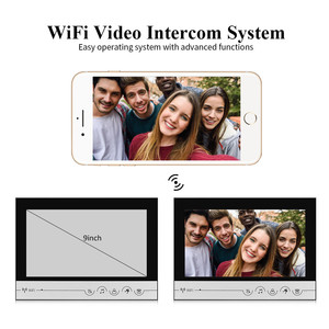 WIFI Video kapı zili interkom kapı telefonu sistemi 9 inç monitör RFID erişim kapı zili kamera akıllı ev <span class=keywords><strong>APP</strong></span> uzaktan kilidini villa - Product Image 2