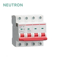 Disjoncteur différentiel WSB1 80 à limitation de courant 4P 230V 400V Courbe C 6kA 6A 20A 63A 80A à coupure rapide type DZ47 en plastique ignifuge + cuivre