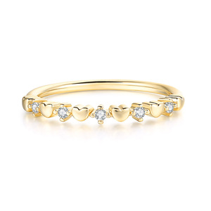 แหวนขนาดเล็กชุบทอง14K ของผู้หญิงคลาสสิกแหวนเพชรสวิสสีโรสโกลด์ผสมกับ R157-M หินเพทาย - Product Image 5