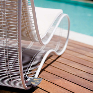 Chaise longue d'extérieur moderne et simple en acier inoxydable, non pliable, imperméable et résistante aux UV, pour hôtel, resort et piscine - Product Image 4