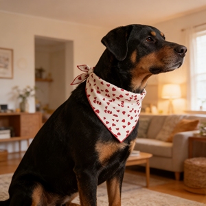 مريلة حيوانات أليفة تحت عنوان عيد الحب. مريلة قماشية جميلة وناعمة ولطيفة لأصدقائك من الفرو. - Product Image 5