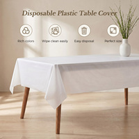 Lot de 12 nappes rectangulaires jetables en plastique blanc 54x108 pouces
