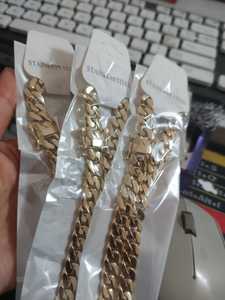 Gioielli Cubani HipHop, Collana a Catena Sottile Placcata in <span class=keywords><strong>Oro</strong></span> 14K, Stile Miami Cuban Link, Collana Monaco - Product Image 6