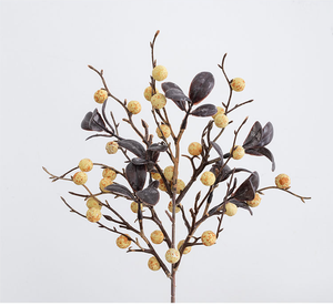 Branche artificielle de baies d'églantier de 43 cm, style couleurs vintage réalistes, pour centre de table et décoration de mariage - Product Image 3