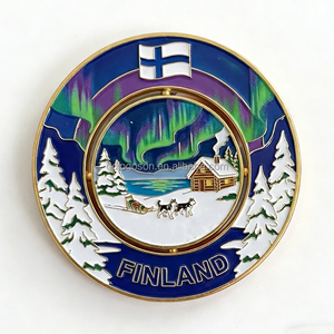 Aimant de réfrigérateur en émail en forme de timbre touristique d'<span class=keywords><strong>Islande</strong></span> - Souvenir de <span class=keywords><strong>voyage</strong></span> emblématique avec église à toit rouge et paysage montagneux pour la décoration intérieure - Product Image 6