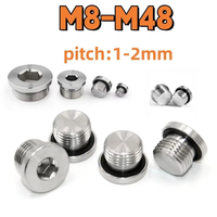 Bouchon de tuyau à vis à tête hexagonale interne en acier inoxydable SS SUS 304 UNC UNF M8*1.0 M8*1.25 avec joint d'étanchéité ED DIN908