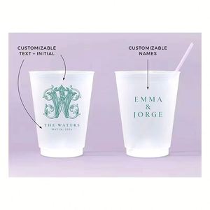 Vasos de Plástico Reutilizables Impresos Personalizados para Eventos de Boda, Estilo OEM, Resistentes al Agua, Origen China - Product Image 3