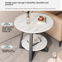 Moderne Simple Double Couche Canapé Table D'appoint Creative Internet Célébrité Lumière De Luxe Petite Table Basse Durable Vintage En Métal