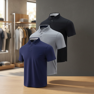 <b>Pack</b> of <b>3</b> Men's Performance Dry Fit golf <b>shirt</b> Short Sleeve 100% Polyester Solid Breathable Regular Length <b>polo</b> <b>shirt</b> - Product Image 2