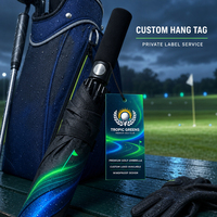 Parapluie de golf personnalisé Aurora Light à double couche, coupe-vent, avec logo imprimé sur toute la surface, parapluie de pluie personnalisé pour événements de club de golf
